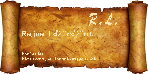 Rajna Lóránt névjegykártya