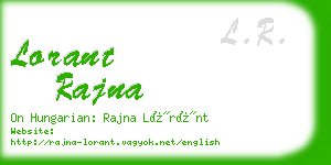lorant rajna business card